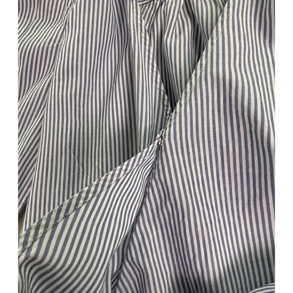 Madewell Women's Top Size XXS Wrap Front Tie Blue White 3/4 Sleeves 100% Cotton - Picture 5 of 8